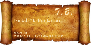 Turbók Bertalan névjegykártya