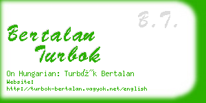 bertalan turbok business card